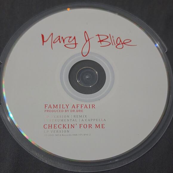 Mary J Blige Other - Vtg 2001 Mary J Blige Family Affair / Checkin' For Me Maxi Single CD